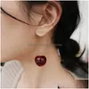 Dangle Lustre Mode Coréenne Simation Cerise Dangle Boucle D'oreille Simple Résine Acrylique Mignon Pour Les Femmes Élégant Bijoux Accessoires Dr Dhljk