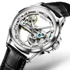 Нарученные часы роскошные мужчины спортивные часы Полые механические водонепроницаемые прозрачные модные мужские автоматические часы