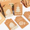 Christmas Decorations 50pcs/Set Kraft Paper Pattern Tag Multi Purpose DIY Handmake Craft Price Label Cards Wedding Party Decoration