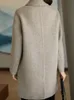 Mélanges de laine pour femmes manteaux pardessus femme col rabattu décontracté longueur moyenne dame automne hiver vestes femme 221129
