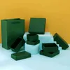 Boîtes de bijoux Emballage en papier kraft vert foncé pour boucles d'oreilles à bague N J220823
