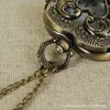 Pocket Watches 6092Gift Watch Casual Women Bronze Polished Heart Hollow Retro Tiny Shape Pedant Ladieschain