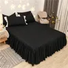 Conjuntos de cama 4pcs Conjunto de renda branca Salia de edredão Salia macia lençol plana lineens de lençóis quilt rei size 221129