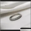 Bagues de bande Bague de promesse d'éternité 925 Sier Micro Pave 5A Zircon Cz Bagues de fiançailles pour femmes Bijoux Drop Delive Dhgarden Dhmji