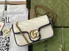 Realfine Bags 5A G443497 26cm Bianco/Blu Marmont Borsa a tracolla piccola per donna Uomo con sacchetto per la polvere