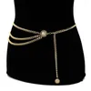 Belts 1PCS Metal Waist Chain Golden Sash Cummerbund For Women Dancing Party Soiree Bridesmaid Dress Up Po Props