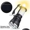 Other Solar Lights Solar Lamp Led Lantern Flashlight Portable Outdoor Rechargeable Searchlight Cam Hanging Emergency Drop Delivery L Dhb4R
