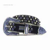 2022 Designer Belt Bb Simon Rhinestone Belt for Men and Women with Sparkling Diamond and Bright Alloy Needle Buckle Hip Hop Punk Style