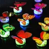 Decorazioni natalizie 8piecesset Adesivi 3D stereoscopici per frigorifero LED Glow Light Farfalla colorata Camera Soggiorno Decorazione Moda E0632 221129