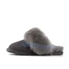 Australie fourrure pantoufles éraflures d'hiver sis chaussures de créateurs mens de luxe diapositives noir anthracite châtaigne éraflure chaud hommes femmes pantoufle intérieur extérieur baskets uggitys