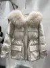 Kvinnor ner Parkas Lagabogy vinter stor riktig päls kort tjock varm 90 vit anka kappa kvinnlig lös pufferjacka utkläder 221128