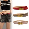 Belts Board Buckle Pu Leather Small Women's Belt Fashion Suit Jeans Dress Shirt Decoration Thin Black Red Pink White
