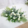 Dekorativa blommor 80/100 cm Artificial Flower Custom Wedding Wall Arrangement Supplies Silk Row Decor f￶r Table T Station Iron Arch Backdrop