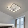 Plafonniers LED rond carré avec ventilateurs pour chambre salon salle à manger cuisine lampe moderne minimaliste