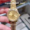 Reloj de mujer Automático Mecánico Datejust 18K Patrón de oro amarillo Esfera de diamante Relojes de mujer 2813 Movimiento Zafiro Buceo Señora Moda Chica Relojes de pulsera Regalo