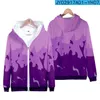 Sweats à capuche pour hommes Aphmau Merch Hoodie Zipper Flamme Violet Et Rouge 3D Print Veste Manteau Femmes Hommes Streetwear Vêtements Kawaii Enfants Tops