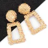 Luxury Shining Crystal Drop Earrings Charm Gold Color Silver Plated Square Rhinestone Dangle Earrings for Women Wedding Party Jewelry