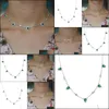 Kolye Kolyeler Hazır Kaplama Kolye Moda Mücevher Damla Damla Çekme Yeşil Emerald Clear Cz Taş döşeli muhteşem w dhgarden dhlxf