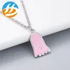 Fashion jewelry necklaces 925 silver cuban link chains enamel red pink steel little ghost pendant necklace charm men women designe3559295