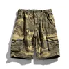 Heren shorts heren heren vracht zomer camouflage side zakken hiphop Japanse streetwear harajuku mannelijke broek voor