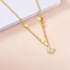 Pendant Necklaces Titanium Steel Necklace Ladies French Double Shell Butterfly Fashion Clavicle Party Jewelry Gift Drop