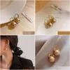 Dangle Chandelier Korean Simple Pearl Dangle Earrings Retro Fashion 925 Sier Needle Luxury Wedding Party Girls Jewelry Drop Deliver Dht4A