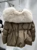 Piumino da donna Lagabogy Inverno Grande vera pelliccia Corto spesso caldo 90 Cappotto d'anatra bianco Piumino allentato femminile Capispalla 221128