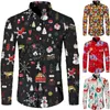 Men s Casual Shirts Funny Christmas Theme 3D Print Butttton Long Sleeve Streetwear Tops Unisex Holiday Party Chic Hawaiian Shirt 221128