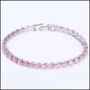 Tennis De Luxe 4Mm Cubique Zircone Tennis Bracelets Glacé Chaîne Cristal Bracelet De Mariage Pour Femmes Hommes Or Sier Bijoux Dro Dhgarden Dhkcm