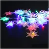 Led Strings 5M 216Led 3.5M 96Led Snowflake String Lighting Home Xmas Decoration Christmas Lights Outdoor Waterproof Ip65 Fairy Curta Dhbb4