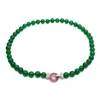 Hänge halsband amoria boutique smaragd färg agat jade long 12mm pärla sträng halsband vintage smycken brud zirkoniumtillbehör