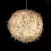 Pendant Lamps Romantic LED White Feather Lamp Hanging Light Lampara Droplight For Bedroom Living Room Decor