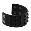 Armband Gothic Punk Hip Hop Rock Spike Nit Svart Stud PU Läder Armband Armband