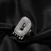 Hiphop Rapper Ring for Men New Fashion Hip Hop Gold Silver Bling CZ A-Z Letter Ring Bling Bling Cubic Zirconia Mens Ice Out Jewelry330w