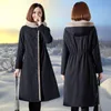 S Down Parkas Winter Parker Overcoat Women Plus Veet tjock varm jacka Midlängd Dubbelsidig huva imitation päls mode casual coat 221128