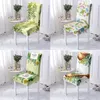 Chair Covers Refresh Green Leaf Ginger Wedding Banquet Party Decoration Elastic Living Room Furniture Cover Seat