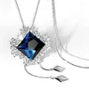 Pendentif Colliers Mode Femme Hiver Vêtements Accessoires Bijoux De Haute Qualité De Luxe Carré Noir Cristal Femmes Long Collier Vintage