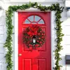 Couronne de fleurs décoratives de noël rouge, Champagne, or, fenêtre, porte, décoration murale, fournitures de fête de vacances à domicile