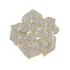 Pins Brooches Cubic Zirconia Micro Pave Camellia Flower Broach Luxury Crystal Floral Pin for Women Accessory 221128