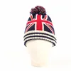 Uomo Inverno Pom Poms palla Berretto lavorato a maglia per donna Unisex Casual Cappelli bandiera nazionale britannica e americana Skullies Beanie cappello Gorros