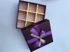 Geschenkwikkeling 12x12x4cm vierkante chocoladebox Hard board dozen bruiloft Candy Cookies dames 50 stks/lot