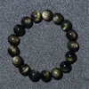 Spirituelle Chakras Armband Perlen natürliche Gold Obsidian Armbänder für Frauen Steinkristallheilung Schmuck Großhandel Großhandel