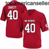 Custom NCAA NC State Wolfpack Il tuo nome S-6xl White Red 9 Bradley Chubb 17 Philip Rivers 16 Russell Wilson College Retro Football Jersey