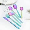 Dinnerware Sets 304 Tableware Korean Style Stainless Steel Cutlery Knives Dessert Fork Spoons Dinner Flatware Set Silverware