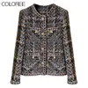 WO Luxury Designers Tweed Jacket Women Korean Fashion Gold Bottonsショートウールコート女性秋の冬服ストリートウェア221129