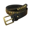 Ceintures en métal Rivet Jeans Ceinture pour hommes Rock Stud Western Cowboy Ceinture Homme Punk cuir mâle TBT0088