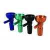 Fumer Coloré Poignée En Alliage D'aluminium 14 MM Mâle Joint Remplacement Bols Herbe Tabac Filtre À Huile Argent Écran WaterPipe Bong Narguilé DownStem Bowl Holder