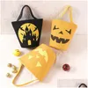 Party Favor Halloween Canvas Bucket Party Favor Cartoon Pumpkin Vampire Ghost Witch Handbags Candy Bag Kids Gift Bags B3 Drop Delive Dhrel