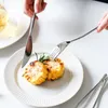 Dinnerware Sets Japanese Thin Handle Cutlery Stainless Steel Dining Fruit Fork Coffee Dessert Spoon Steak Knife Sliver Western Set