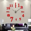 Wanduhren, Heimdekoration, große Spiegeluhr, modernes Design, 3D-DIY, große dekorative Uhr